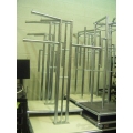 Stainless Adjustable Clothing Rack Retail Wheels Double